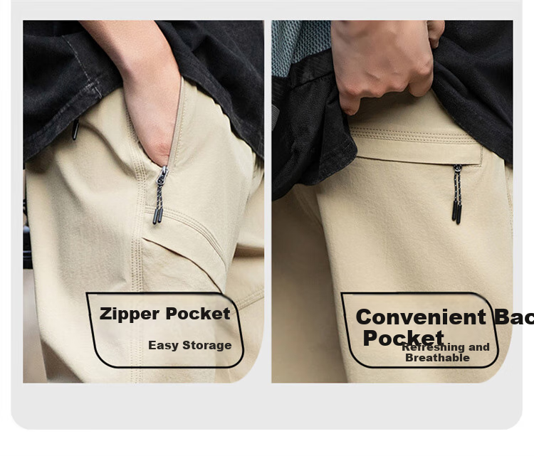 JEEP Ice Silk Shorts for Men, Summer Loose-Fitting, Lightweight Cool-Feeling Casual Pants, Knee-Length Shorts, Gray, M 1