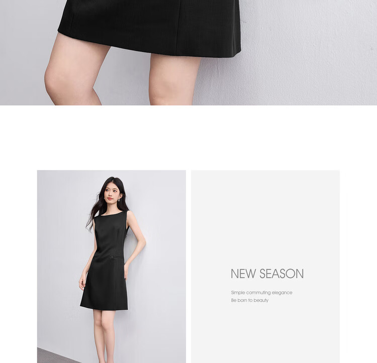 Sentubila Sleeveless Waist-Defined Slim Fit Elegant Gray Mid-Length Dress for Women Summer Office Wear 20