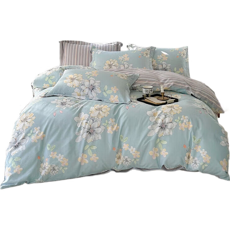 Комплект постельного белья Dohia "Fragrant Beauty", 100% хлопок, 229x230 см, размер 1.8м кровати, светло-бежевый