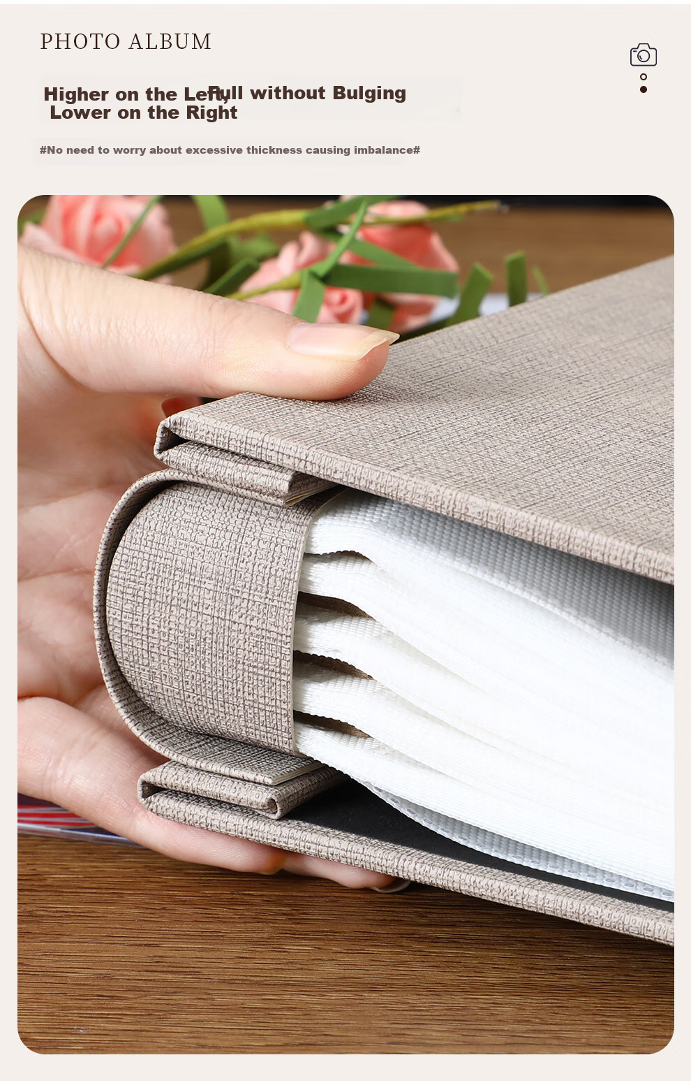 Jiaranheng Instant Photo Album Scrapbook Commemorative Family Photo Book Mixed Set Children's Growth Record Baby DIY Album Custom Couple Travel Journal - Amber Brown 6