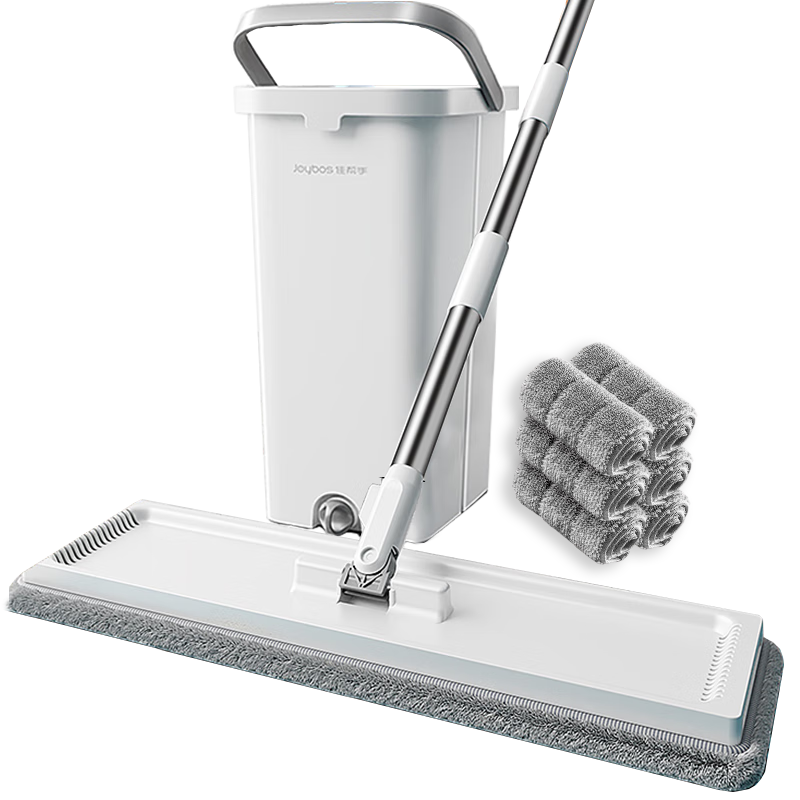 Jiabangshou Flat Mop, 40cm, 6 Cloths, Household All-In No Hand Washing Required, 2026 with Bucket, One Set, Floor Cleaning Wonder, Mop Cloth