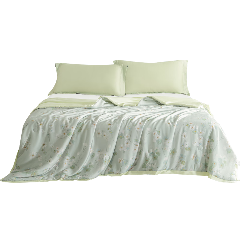 JD Original 60-Count Lanjing Tencel Class A Cooling Comforter, Machine Washable, 1.5*2m, Apricot Blossom Patter