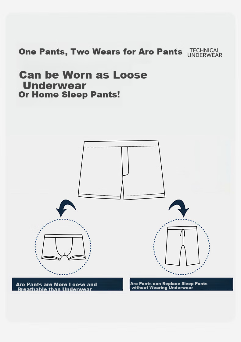 FIRS Men's Aladdin Pants Ice Silk [Plus Size], Breathable Boxer Briefs, Loose-Fitting Home Shorts, Men's Pajama Shorts 5