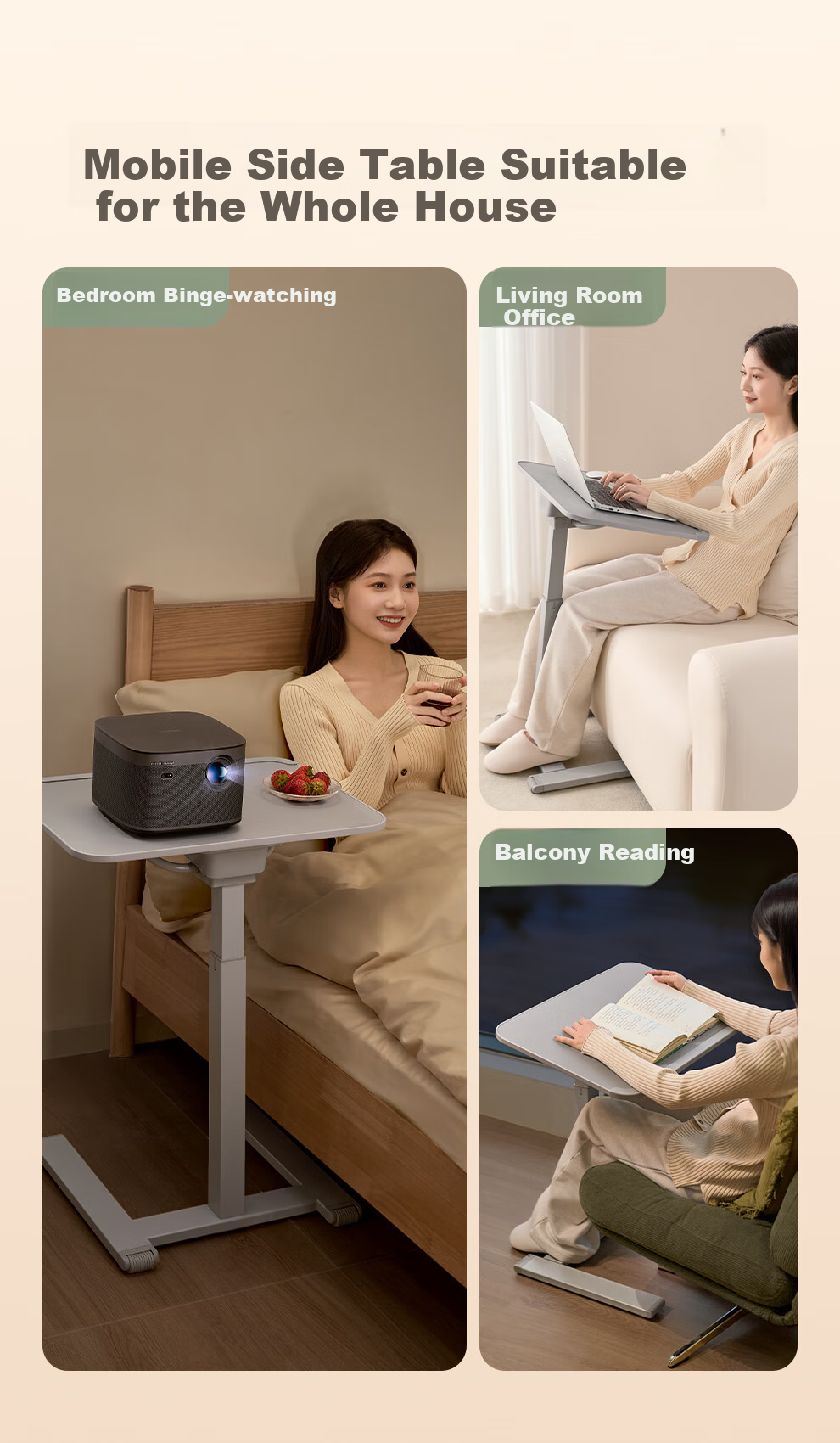 Saijing F1 Computer Desk, Office Desk, Foldable And Height Adjustable Desk, Home Computer Bedside Mobile Study Writing Desk, Living Room Laptop Desk 7