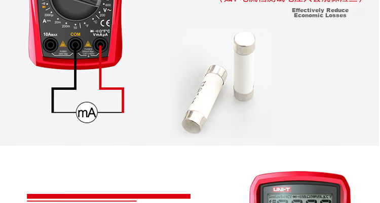 UNI-T UT33A+ Pocket Digital Multimeter, High-Precision Burn-Proof Multimeter, Electrician's Meter, Multi-Purpose Meter for Home Use 12