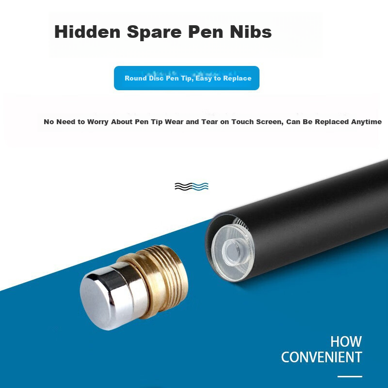 JPLAYER IPad Capacitive Stylus, Mobile Touch Pen, Circular Touchscreen Pen, Suitable for Huawei, Xiaomi, Android, Apple, Microsoft Surface Tablets, Video Editing And Drawing