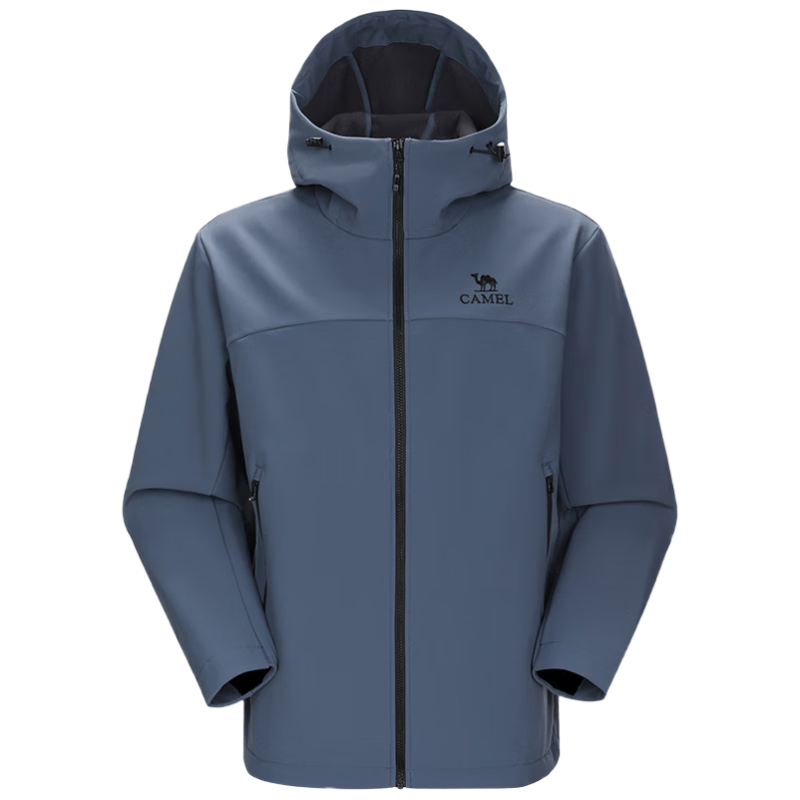 CAMEL Women's Softshell Jacket Windproof Waterproof Fleece Lined Warm Anti-Static Hooded Jacket for Men