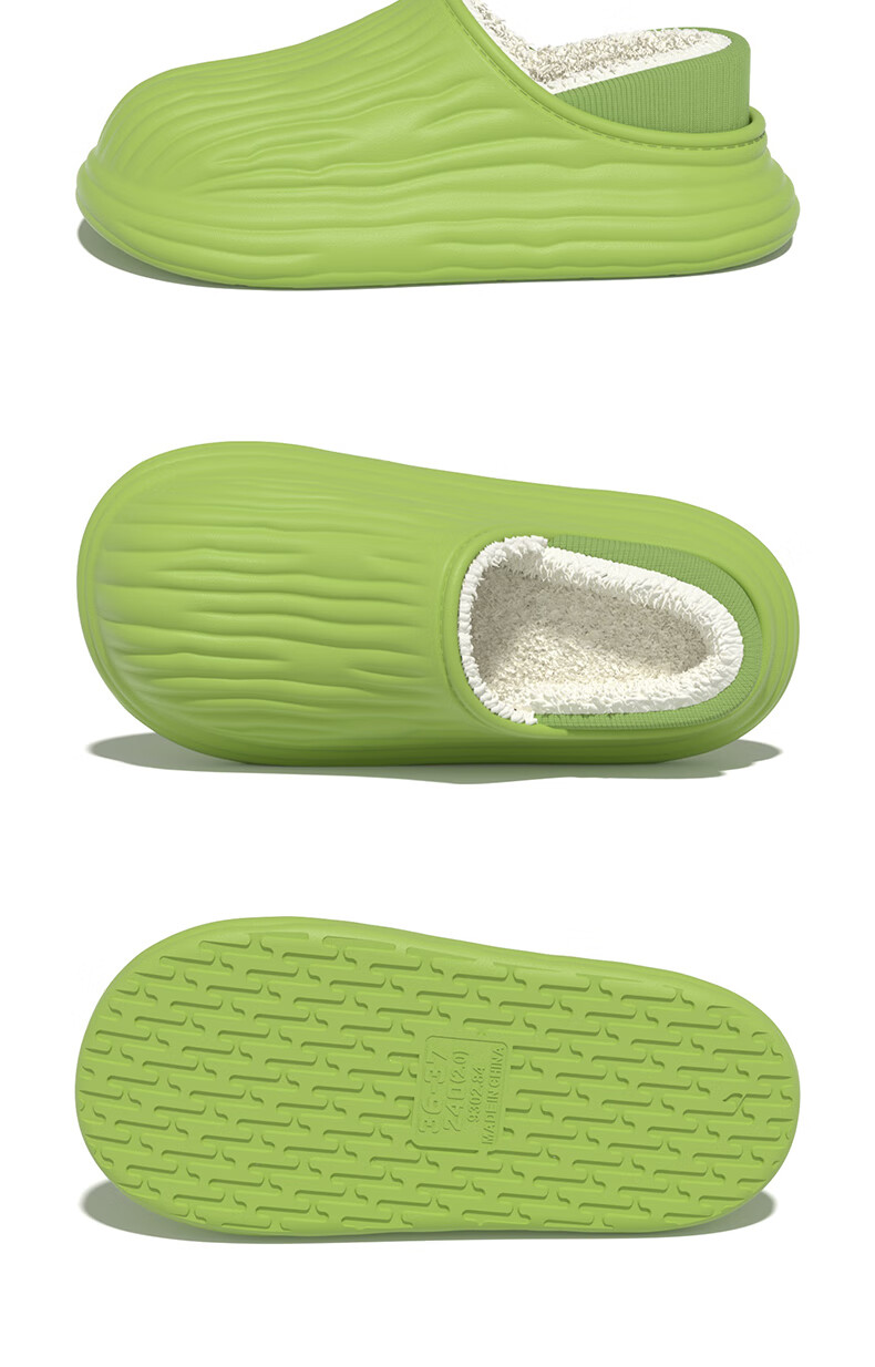 YUZHAOLIN Unisex Cotton Slippers EVA Waterproof Fleece Lined Warm Home Closed Heel Cotton Shoes YD577 3