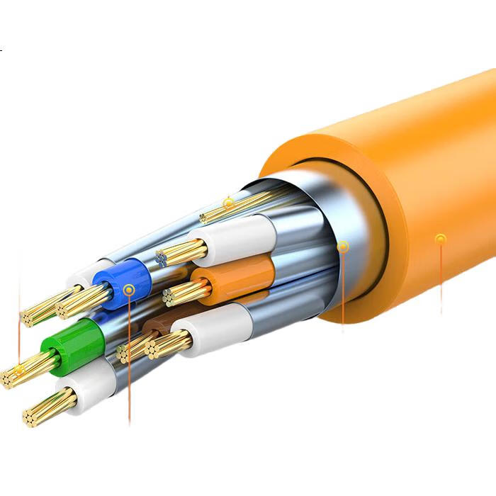 Сетевой кабель CHOSEAL Cat6a, 10 Гбит/с, двухэкранированный, чистая медь, 1.5 метра, оранжевый