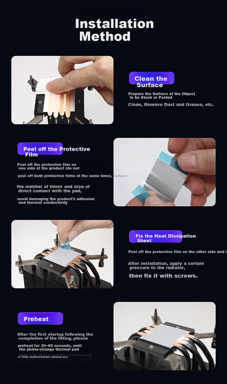 CoolerMaster CryoNamics Thermal Phase Change Heat Sink, CPU Thermal Pen, Laptop Phase Change Thermal Paste, Solid State Heat Conduction (40x30x0.2mm) 3