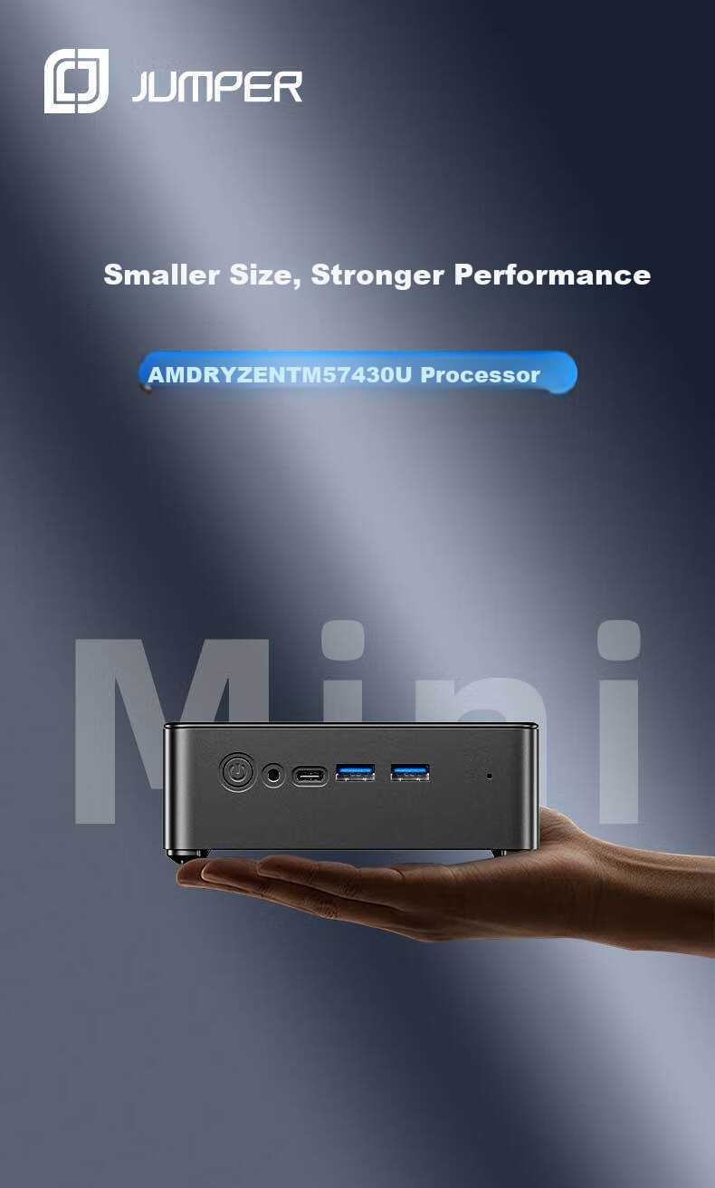 Jumper AMD R5-7430U Mini PC for Office And Education, Pocket Computer, Desktop Mini PC, R7430 Bare System (Without Memory Or Hard Drive) 1