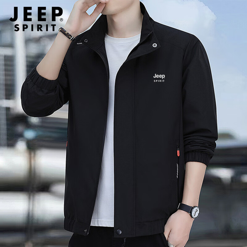 JEEP SPIRIT Men's Spring Jacket, Casual Outerwear for Men, Loose-Fitting Clothing for Me