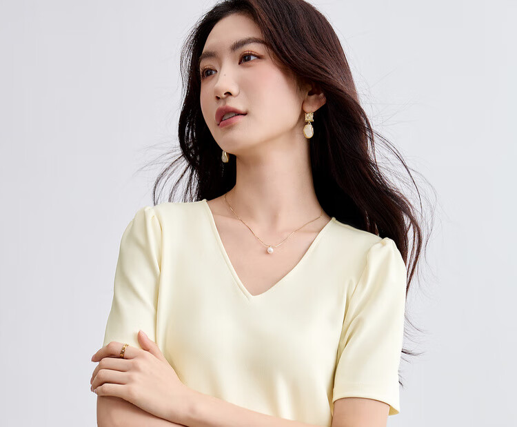 Sentubila V-Neck Patchwork Curved Hem Sequin Embroidered Short Sleeve Dress for Women Summer Elegant Mid-Length Dress 7