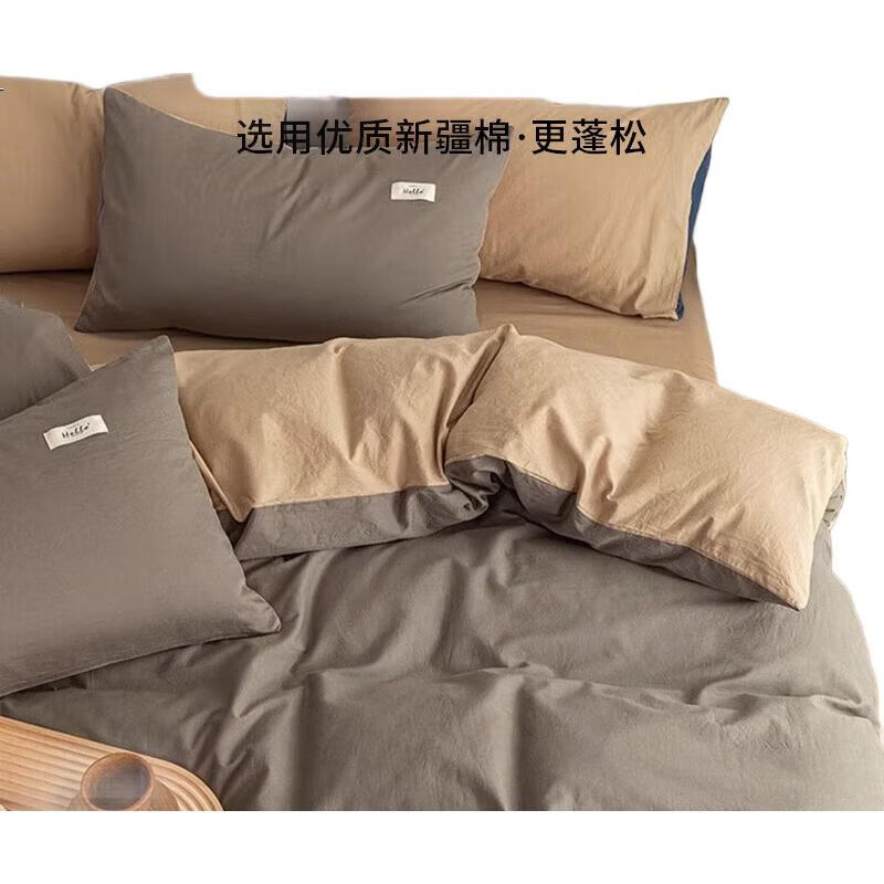 Пододеяльник Wuyinliangpin из 100% хлопка, двуспальный, размер 200*230 см, светло-серый хаки