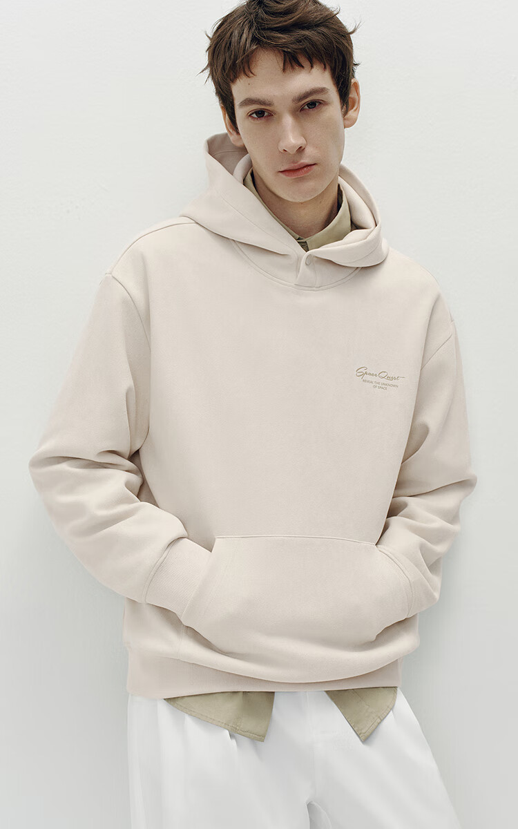 Semir [Mall Same Style] Men's Hooded Sweatshirt Suede-Like Velvet Autumn 2025 Printed Embroidered Top 101525116101 2