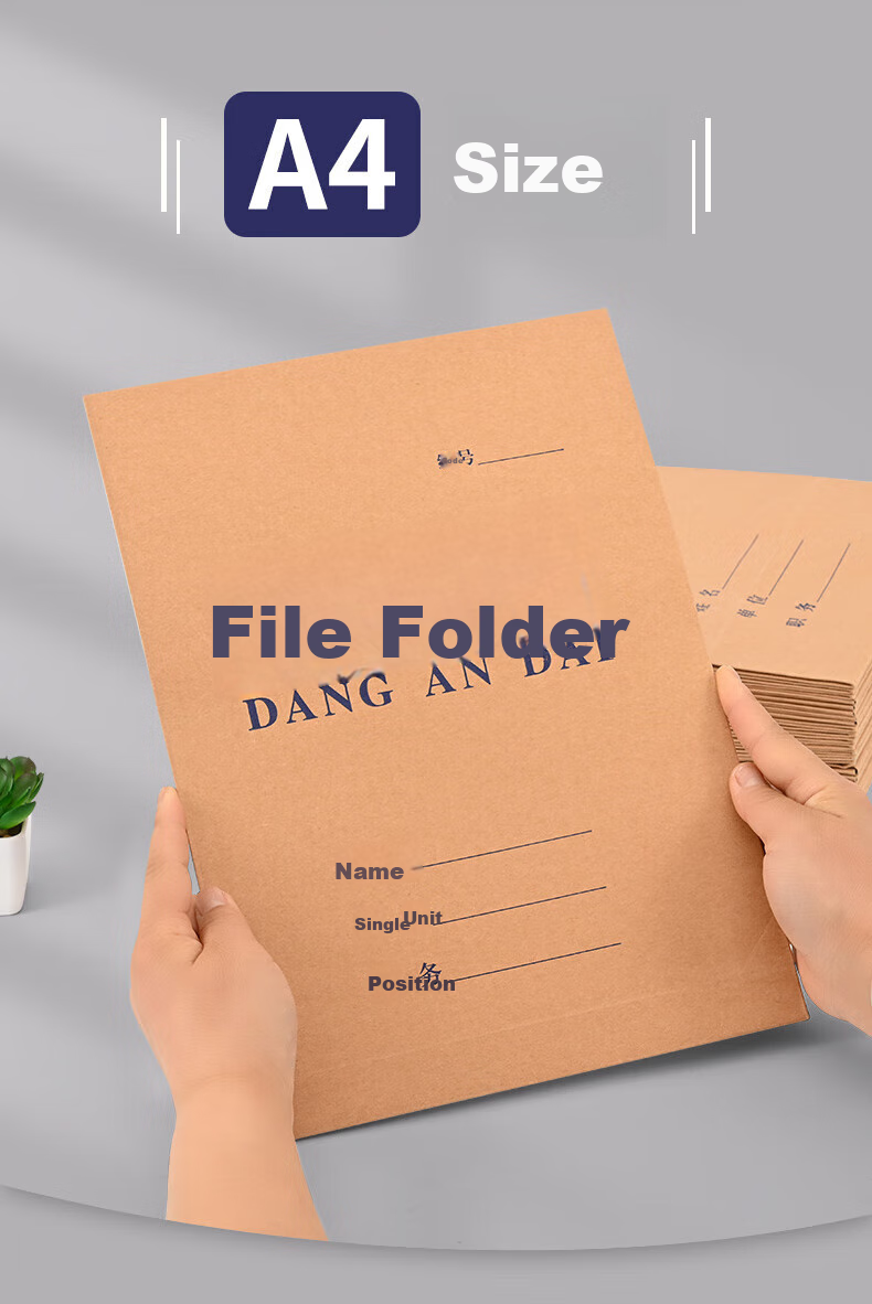 Taidang File Folder, A4 Blue Text Document Bag, Paper File Folder, Thickened 250g, Bottom Width 2.8cm [10 Pieces] A02202 3