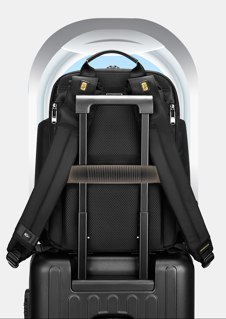 CROSSGEAR Cross Medal Weight Reduction Master Genuine Leather Business Backpack for Men, 16-Inch Laptop Bag, Large Capacity Travel Bag for Business Trips 14