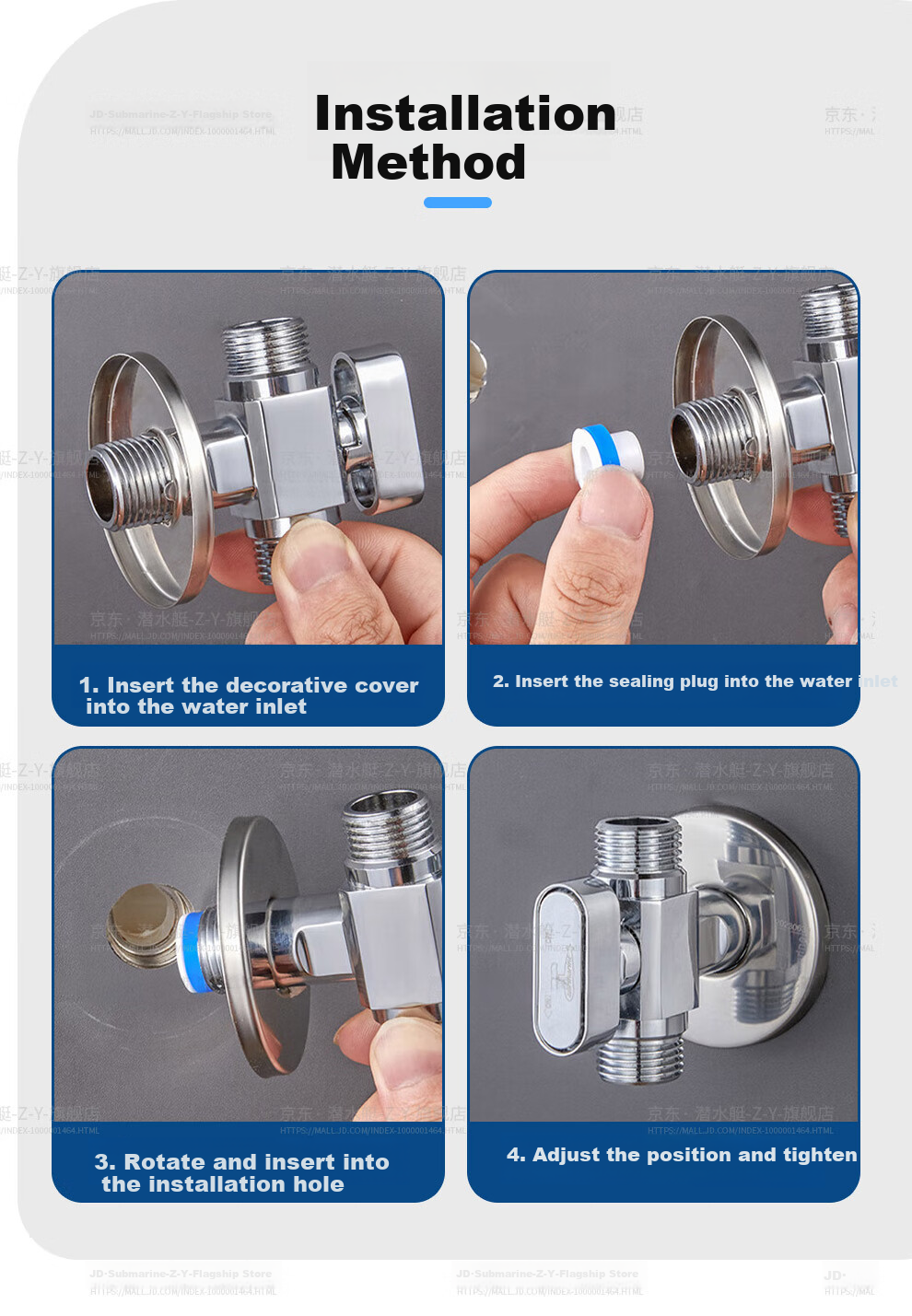Submarine F2103, One-In Brass Ball Valve Angle Valve, Full-Open High-Flow Gas Water Heater Hot And Cold Valve 15