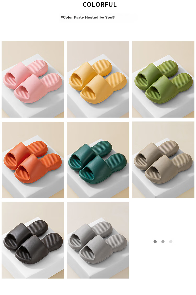 GUOLUOFEI Slippers, Comfortable for Stepping on Poop, Summer Indoor Use, Bathroom Soft Sole, Large Size Unisex Sandals, Green, Size 37-38 9