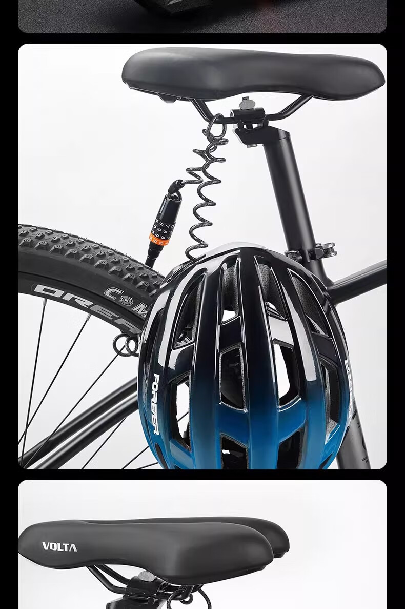 Forever Helmet Lock Bicycle Lock Electric Motorcycle Children's Combination Lock Mountain Road Bike Luggage Anti-theft Lock Black Pink 18