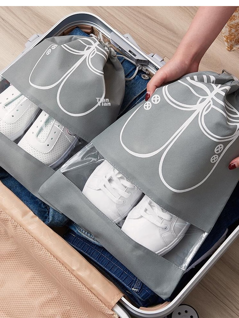 Siwangongli Shoe Storage Bag, Drawstring Closure, Organizing Shoe Bag, Non-Woven Fabric Bag, Shoe Cover, Travel Shoe Bag, SW1231 17