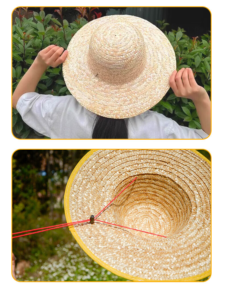 Mandelay Straw Sun Hat Summer Farmer Work Safety Large Brim Woven Hat 50cm 10