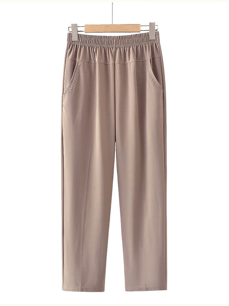 Fengxiao Mom's Thin Summer Ice Silk Grandma Pants Middle-aged and Elderly Women's Loose Fit Nine-point Pants 16
