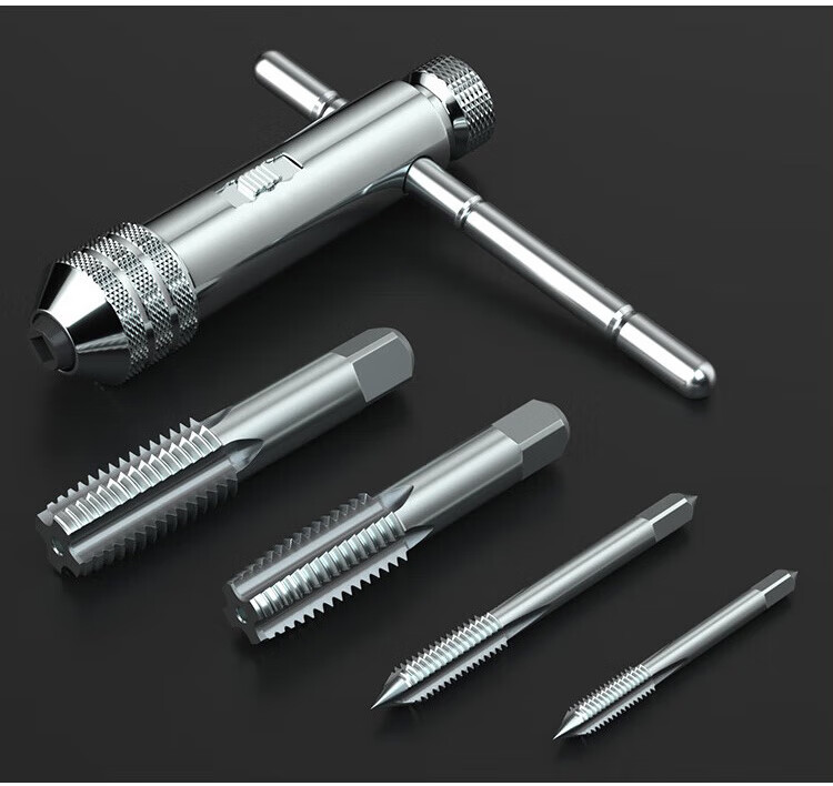 Huang Xiaochao 9-Piece Tap Set Ratchet Wrench Threading Tool Kit with Drill Bits and Hand Tap Tool 10