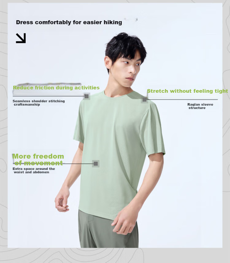 Beneunder Men's Short Sleeve T-Shirt, Summer Sports Quick-Dry T-Shirt, Breathable Comfortable Round Neck Loose Undershirt HI943 12