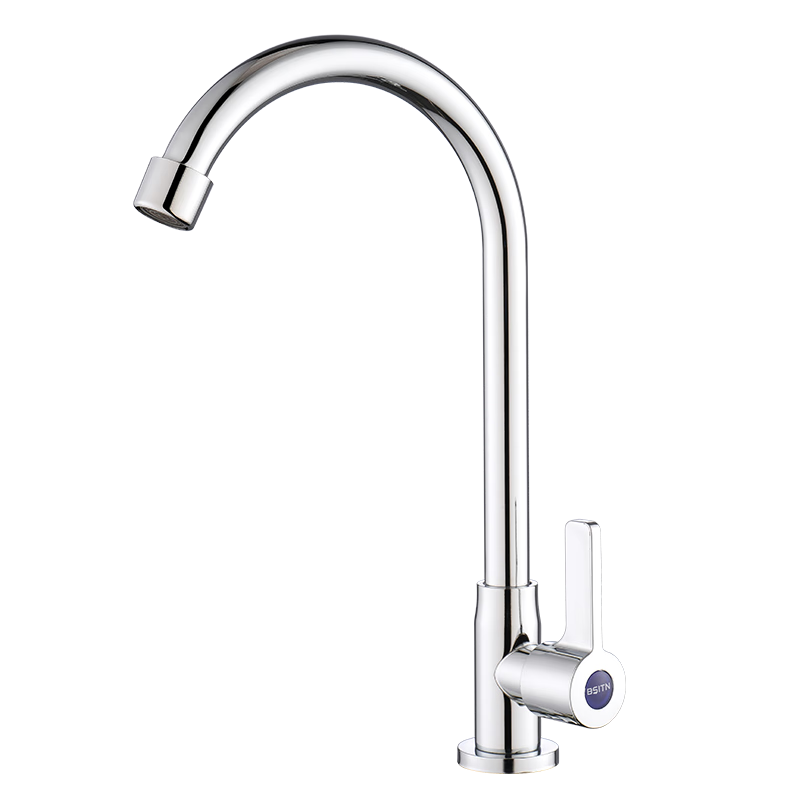BSITN Kitchen Faucet Single Cold Sink Stainless Steel High Gloss Faucet Balcony Laundry Pool B1083