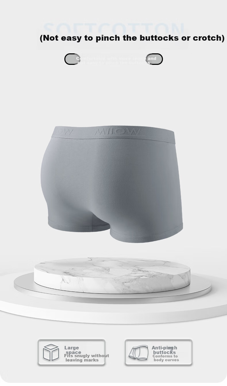MiiOW Men's Underwear [2025 New Style], 7A Antibacterial Pure Cotton Seamless Breathable Youth Large Size Boxer Briefs 10