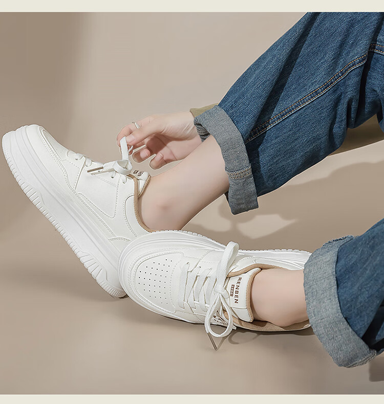 RENBEN Thick Sole Trendy Versatile Black and White Panda Shoes 2025 Spring Autumn Popular Casual Fashion Sports Sneakers Women's Shoes 10