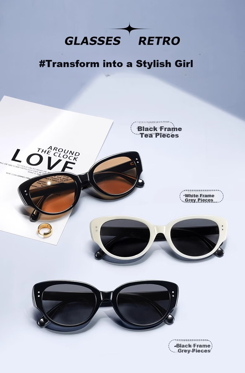 Boshide Cat Eye Sunglasses, Polarized Sunglasses, Retro Sun Protection High-End Square And Round Face Sunglasses for Women, Black Frame with Gray Lenses 4