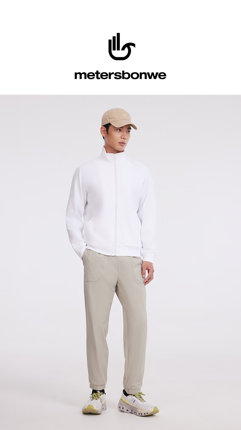 Meters Bonwe Men's Sweatshirt, New Versatile Comfortable Knitted Cardigan, Simple Casual Top, Stand-Up Collar Jacket 1