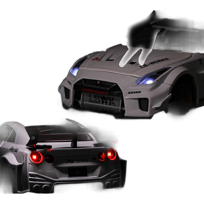 Модель автомобиля Heimanba GTR 1:24 Белый, коллекционная модель из сплава для мальчиков и девочек, подарок для детей