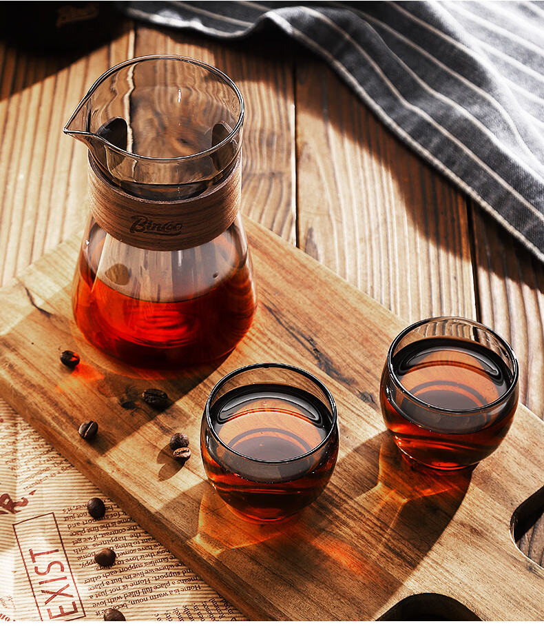 Bincoo Coffee Sharing Pot, Pour-Over Coffee Set, Glass Pot, Japanese-Style Drip Coffee Cup, Cold Brew Pot, Tasting Cup 9