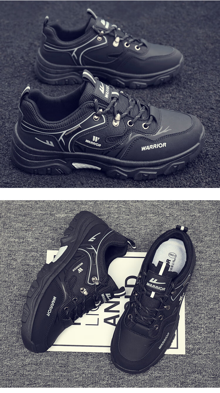 Warrior Men's Summer Breathable Work Office Sports Casual Non-slip Wear-resistant Safety Dad Shoes Black/Grey/Blue 43 24