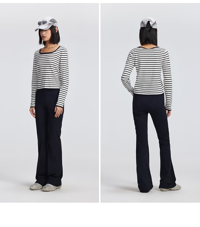 Meters Bonwe Women's New U-Neck Contrast Trim Fashionable Comfortable Base Layer Sweater 9