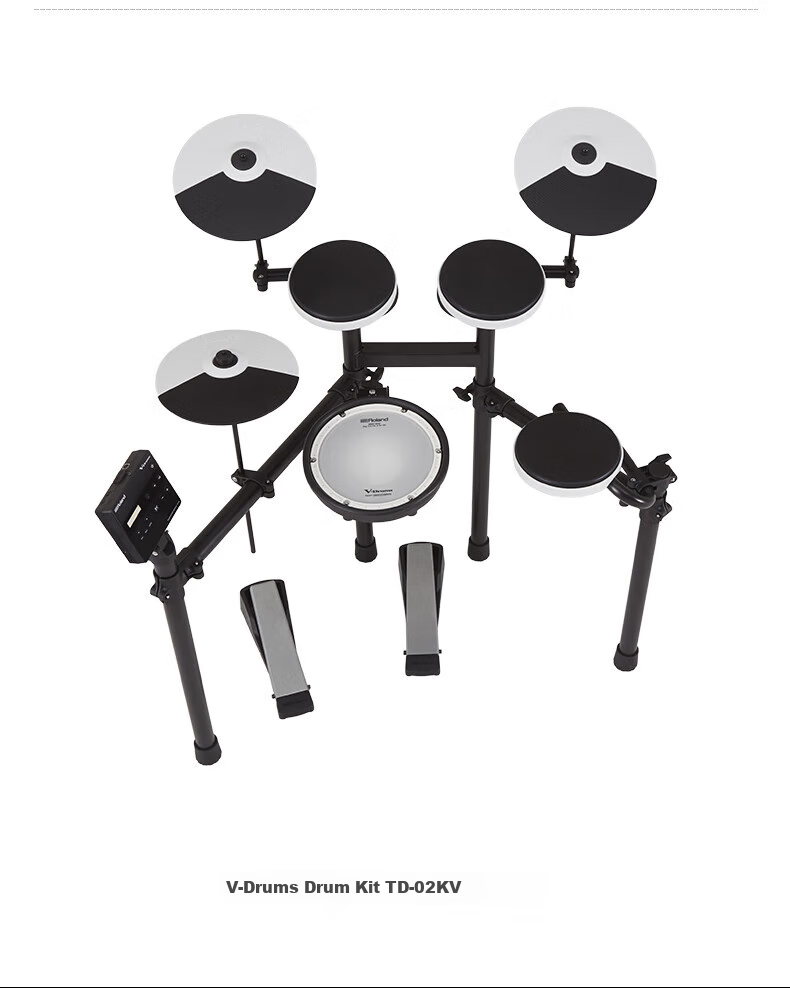 Roland TD-02KV Entry-Level Electronic Drum Set TD02KV (Five Drums Three Cymbals) Official Package with Drum Stool And Headphones Gift Set 10