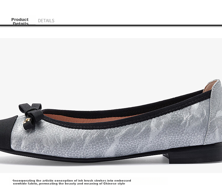 Le Saunda 2025 New Ink-Style Modern Chinese Commuter Low-Cut Low-Heel Women's Flats 5T02001 Black BKF Size 38 9
