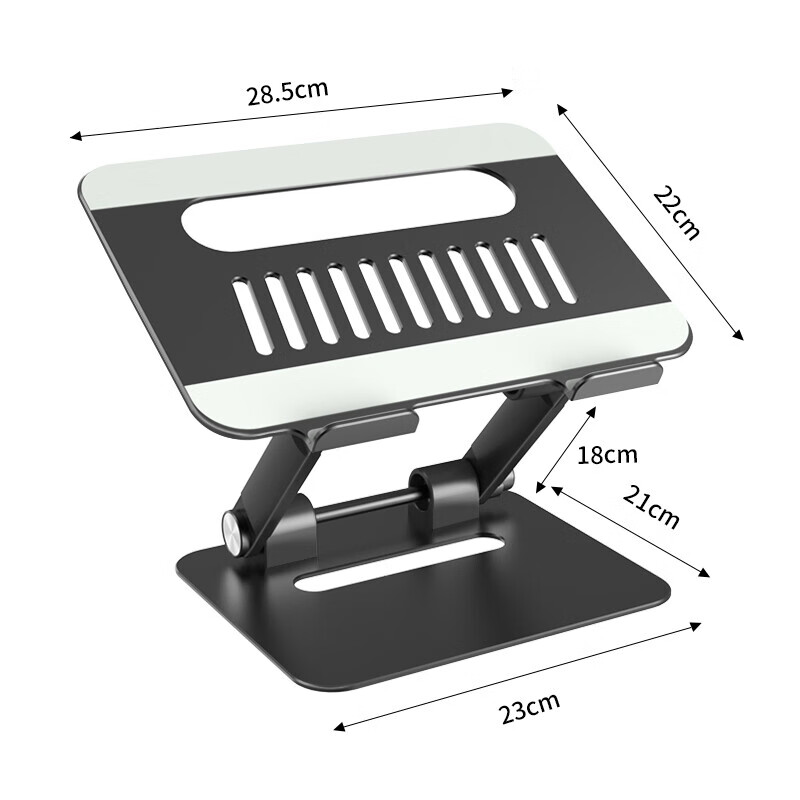 ESCASE Laptop Stand Monitor Desk Riser Cooling Pad Aluminum Alloy Base Heavy-Duty Support Stand for Huawei Apple ASUS Lenovo Xiaomi CUF-01 Black