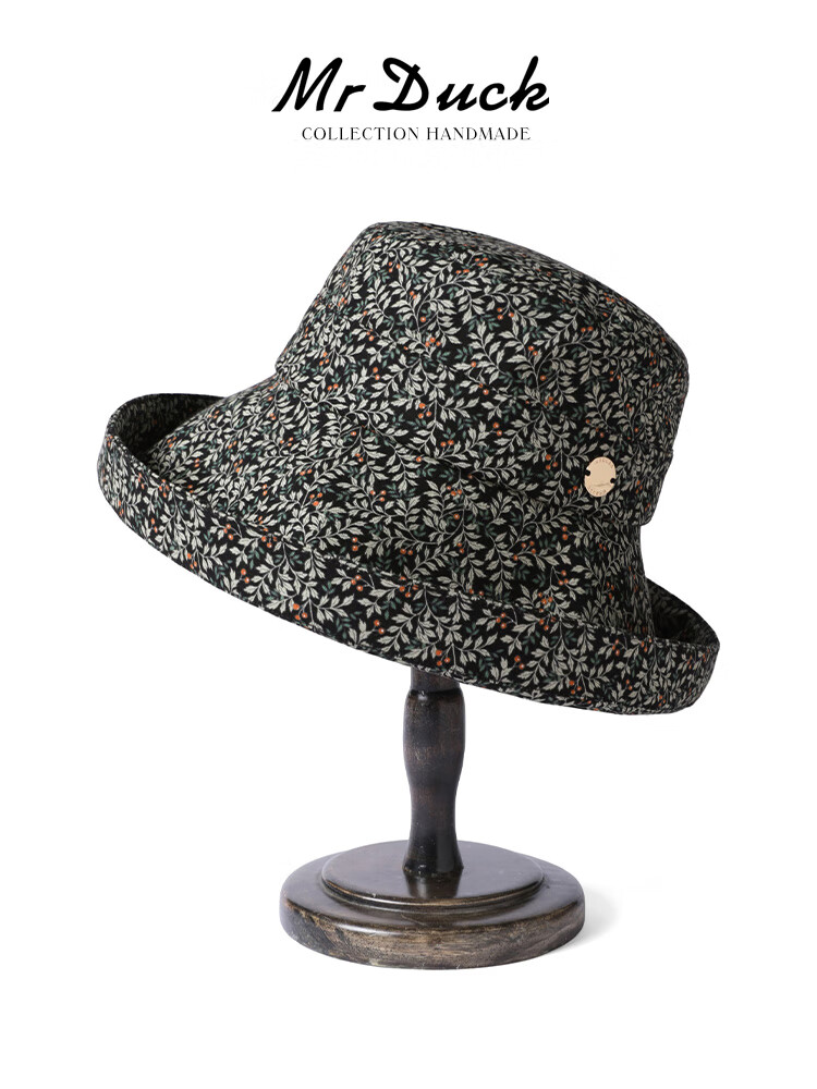 Mr DUCK Elegant Hepburn Style Imported Pure Cotton Fisherman Hat for Women, Summer Sun Protection Hat, Fashionable And Stylish Face-Slimming Cap 3