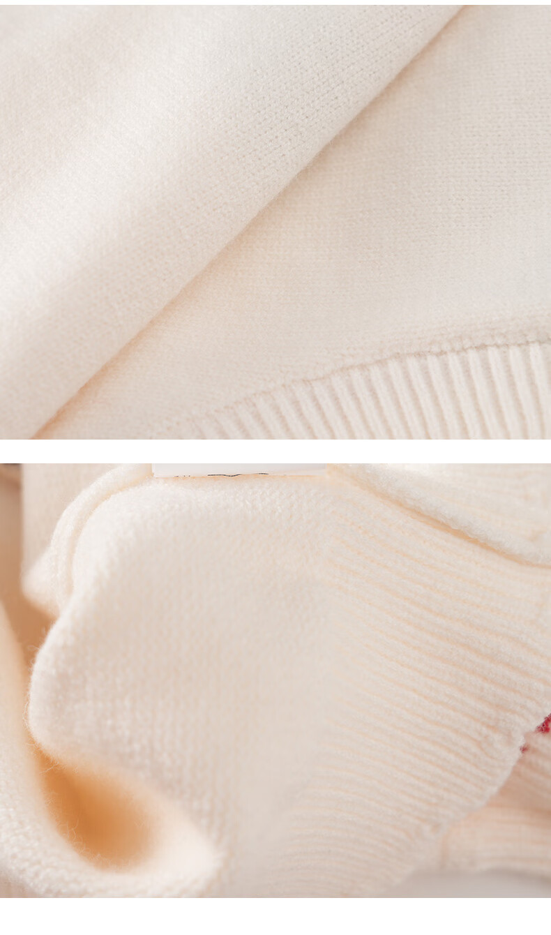 MOMOCO Girls' Vest Autumn Winter Inner Layer Sweet Stylish Cartoon Knit Vest Jacket White Apricot 90 9