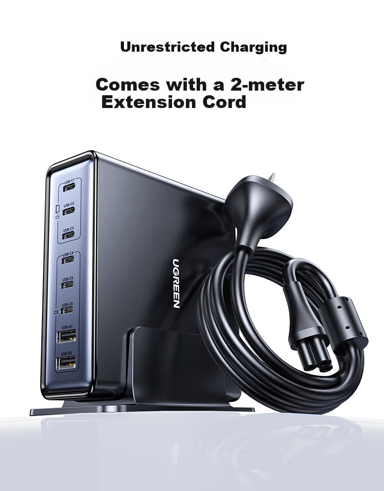 UGREEN 200W Gallium Nitride Charger, Desktop Charging Station, Multi-Port Type-C PPS/PD 100W Fast Charger, Suitable for Apple 18/17 MacBook Pro Laptops And Smartphones 19