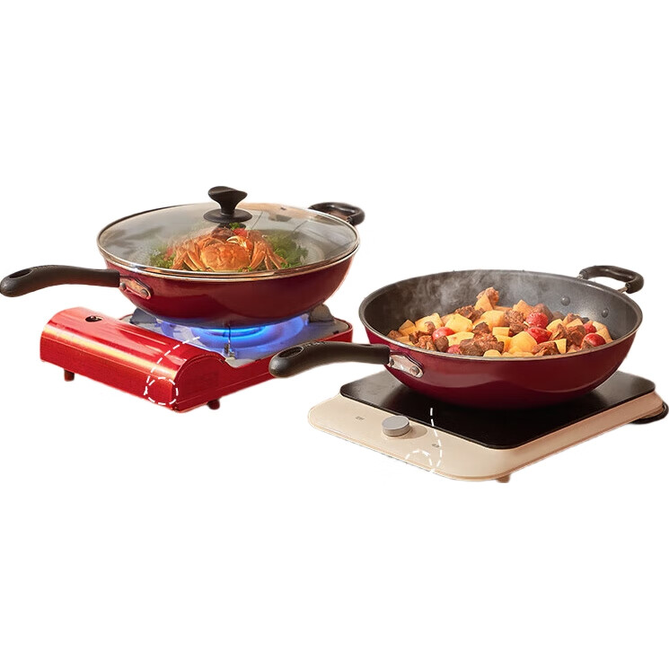Сковорода SUPOR Non-Stick Wok 34 см, подходит для индукционных и газовых плит, здоровое приготовление пищи для домашнего использования PC34S1