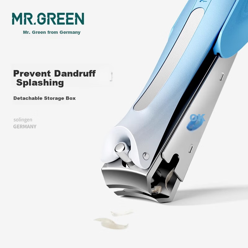 MR.GREEN German Anti-Splash Nail Clipper, Large Double File Nail Nipper with File, Thickened Imported Stainless Steel Time-Saving Scissors, 2-Piece Set Mr-1138BU Glass File