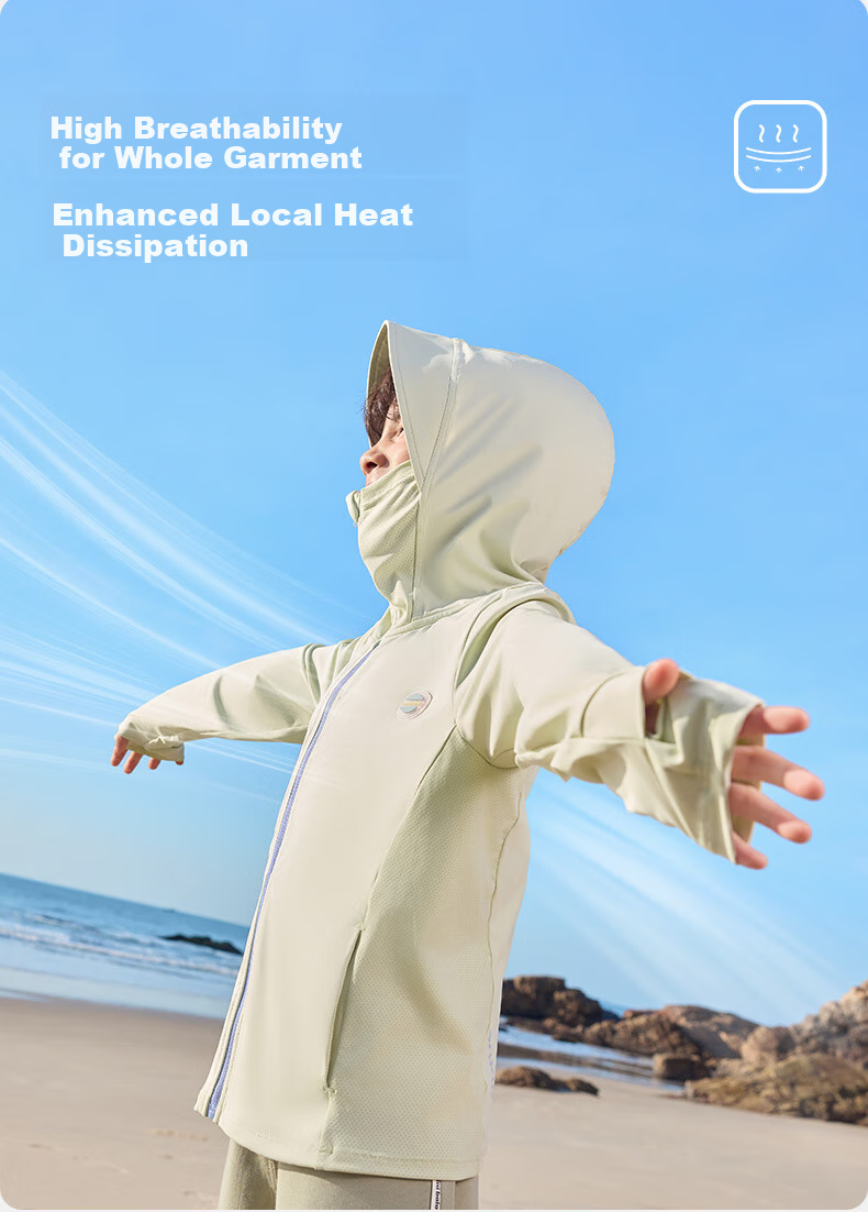 Lemonkid Children's Sun Protection Clothing, Breathable And Cool, for Boys And Girls, UV-Resistant, Baby Skin-Friendly Garment, Smoke Gray Light Purple, Size 110 10