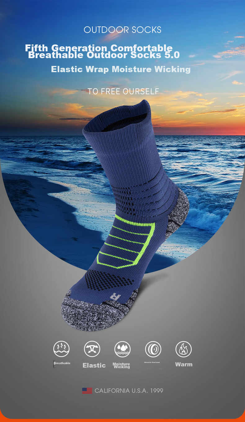 TFO Competition-Grade Outdoor Socks, Breathable Hiking Socks, Sports Running Training Socks 2202458, Men's Fluorescent Green, Size L 2