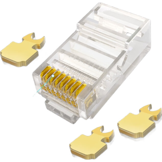 Коннектор CHOSEAL Cat5e RJ45, позолоченный, для инженерной сети Gigabit, 8P8C, 10 шт.