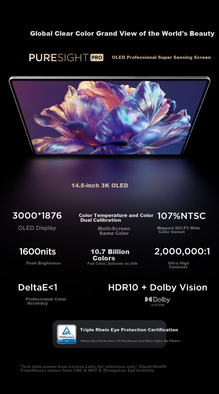 Lenovo YOGAPadPro14.5AI Yuan Qidian [Zhang Linghe's Same Tablet], High Anti-Reflective OLED 3K True Color Display, 16+512GB Light Sea Blue [Including Pen + Keyboard] 7